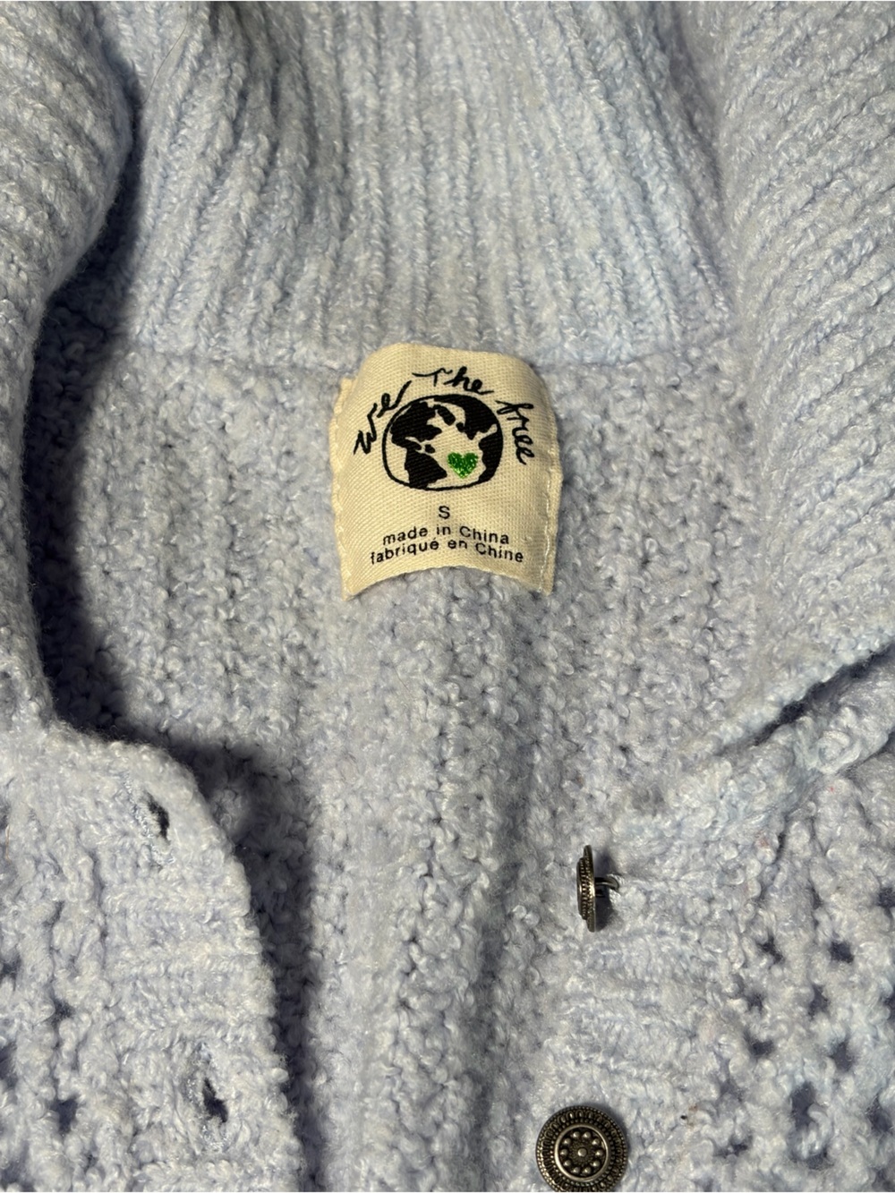 NWT Free People Care Snowdrift Pullover Peri Ice Boucle Sweater S - Picture 7 of 8